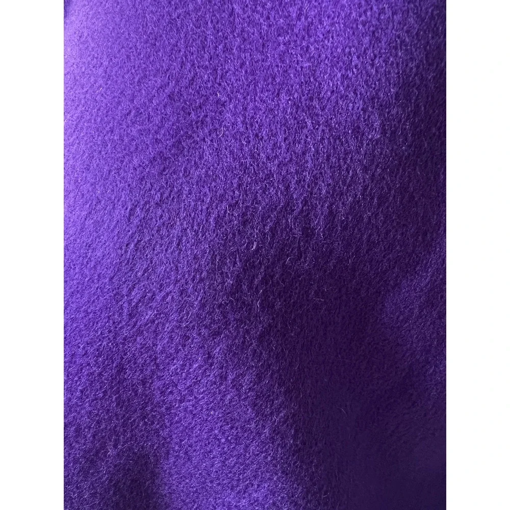 Michael Kors Purple Wool Open Front Jacket 3/4 Sleeve Collarless Boxy Crop 6